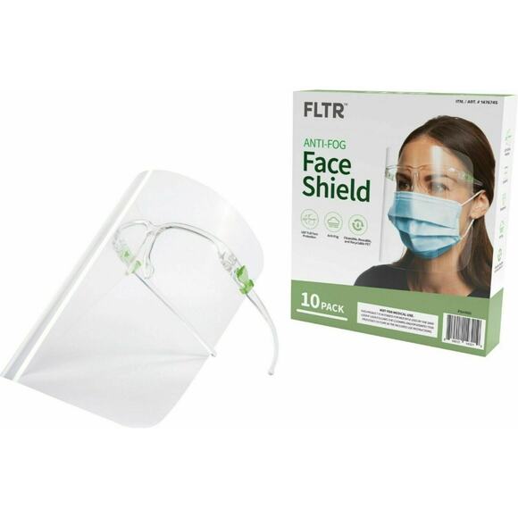 FLTR Pure Protection Anti-Fog Face Shields 10-pack Barrier Comfort - Picture 7 of 12